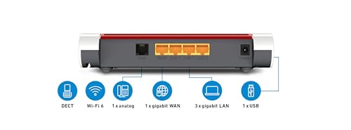 AVM FRITZ!Box 4050 – Wi-Fi 6 Dual-Band Router | 3.000 Mbit/s, Mesh, DECT, Medienserver, VPN, VOIP